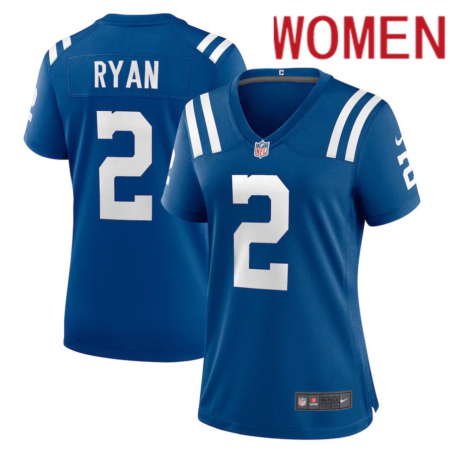 Women Indianapolis Colts #2 Matt Ryan Nike Royal Game NFL Jersey->youth nfl jersey->Youth Jersey
